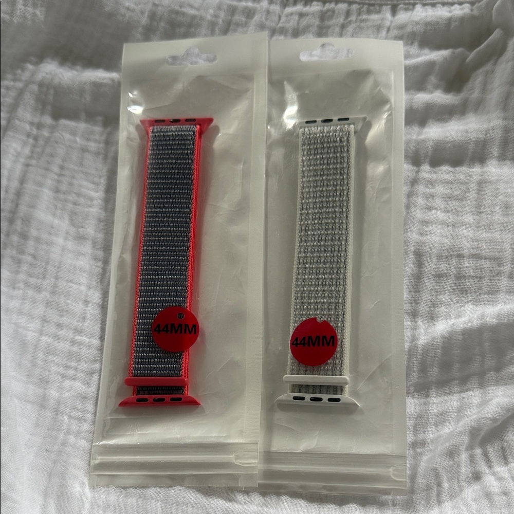 Red and White 44mm Watch Bands